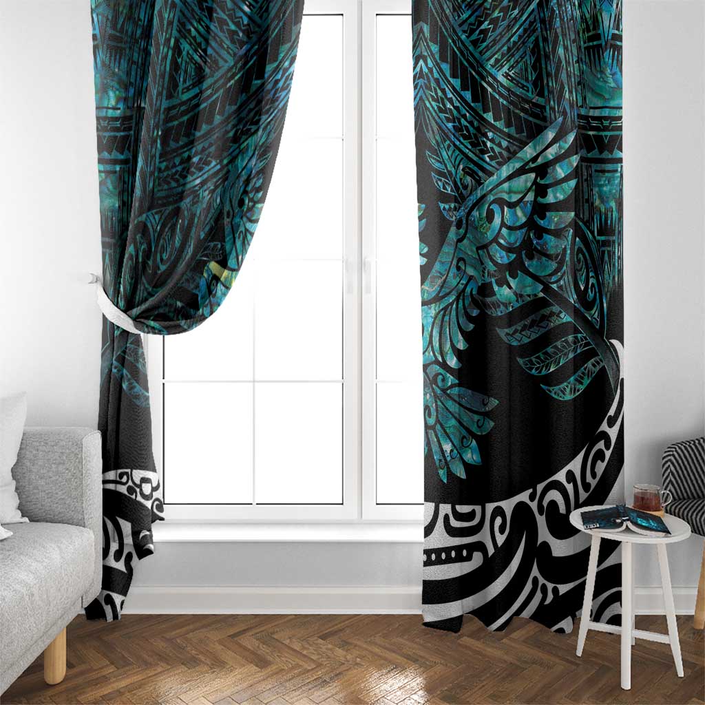 New Zealand Sulphur-crested Cockatoo Window Curtain Aotearoa Maori Mix Paua Shell
