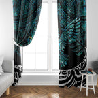 New Zealand Sulphur-crested Cockatoo Window Curtain Aotearoa Maori Mix Paua Shell