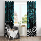 New Zealand Sulphur-crested Cockatoo Window Curtain Aotearoa Maori Mix Paua Shell