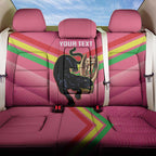Personalised Panthers Rugby 2024 Back Car Seat Cover Mascot With Trophy Go Champions Aboriginal Art - Pink
