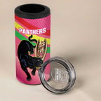 Personalised Panthers Rugby 2024 4 in 1 Can Cooler Tumbler Mascot With Trophy Go Champions Aboriginal Art - Pink