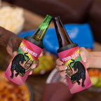 Personalised Panthers Rugby 2024 4 in 1 Can Cooler Tumbler Mascot With Trophy Go Champions Aboriginal Art - Pink