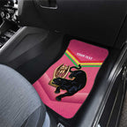 Personalised Panthers Rugby 2024 Car Mats Mascot With Trophy Go Champions Aboriginal Art - Pink