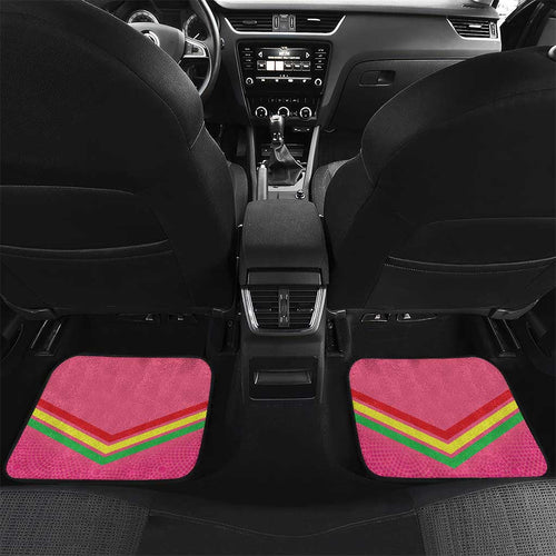 Personalised Panthers Rugby 2024 Car Mats Mascot With Trophy Go Champions Aboriginal Art - Pink