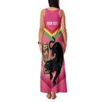 Personalised Panthers Rugby 2024 Family Matching Tank Maxi Dress and Hawaiian Shirt Mascot With Trophy Go Champions Aboriginal Art - Pink