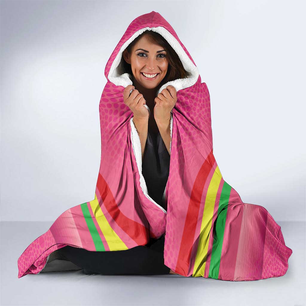 Personalised Panthers Rugby 2024 Hooded Blanket Mascot With Trophy Go Champions Aboriginal Art - Pink