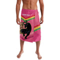 Personalised Panthers Rugby 2024 Lavalava Mascot With Trophy Go Champions Aboriginal Art - Pink
