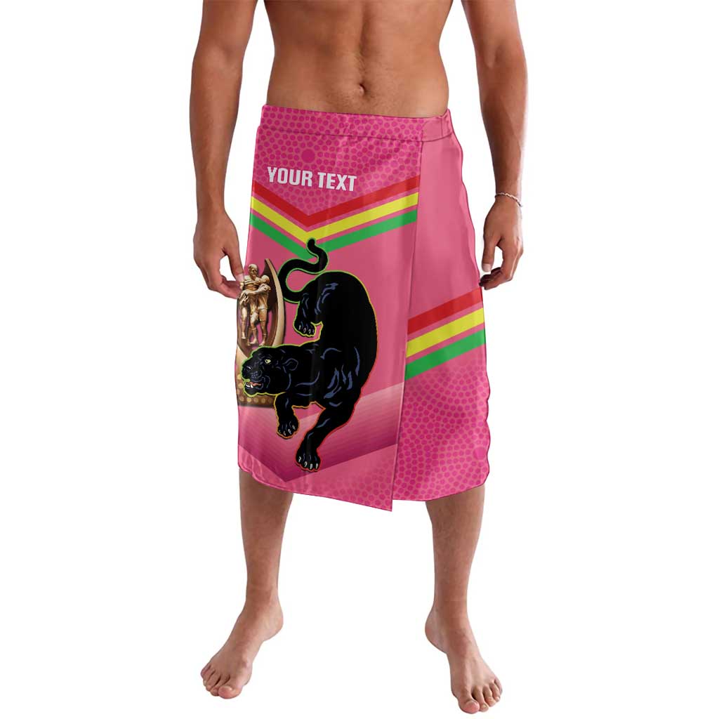 Personalised Panthers Rugby 2024 Lavalava Mascot With Trophy Go Champions Aboriginal Art - Pink