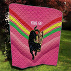 Personalised Panthers Rugby 2024 Quilt Mascot With Trophy Go Champions Aboriginal Art - Pink