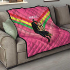 Personalised Panthers Rugby 2024 Quilt Mascot With Trophy Go Champions Aboriginal Art - Pink
