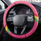 Panthers Rugby 2024 Steering Wheel Cover Mascot With Trophy Go Champions Aboriginal Art - Pink