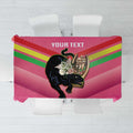 Personalised Panthers Rugby 2024 Tablecloth Mascot With Trophy Go Champions Aboriginal Art - Pink