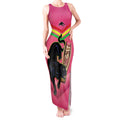 Personalised Panthers Rugby 2024 Tank Maxi Dress Mascot With Trophy Go Champions Aboriginal Art - Pink
