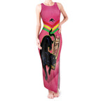 Personalised Panthers Rugby 2024 Tank Maxi Dress Mascot With Trophy Go Champions Aboriginal Art - Pink
