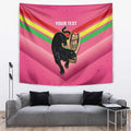 Personalised Panthers Rugby 2024 Tapestry Mascot With Trophy Go Champions Aboriginal Art - Pink