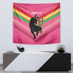 Personalised Panthers Rugby 2024 Tapestry Mascot With Trophy Go Champions Aboriginal Art - Pink