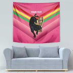 Personalised Panthers Rugby 2024 Tapestry Mascot With Trophy Go Champions Aboriginal Art - Pink