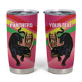 Personalised Panthers Rugby 2024 Tumbler Cup Mascot With Trophy Go Champions Aboriginal Art - Pink