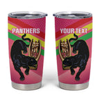 Personalised Panthers Rugby 2024 Tumbler Cup Mascot With Trophy Go Champions Aboriginal Art - Pink