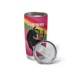 Personalised Panthers Rugby 2024 Tumbler Cup Mascot With Trophy Go Champions Aboriginal Art - Pink