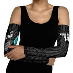 Custom New Zealand Stingray Oztag Arm Sleeves Tag Rugby Maori Pattern Black Version