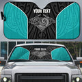 Custom New Zealand Stingray Oztag Auto Sun Shade Tag Rugby Maori Pattern Black Version