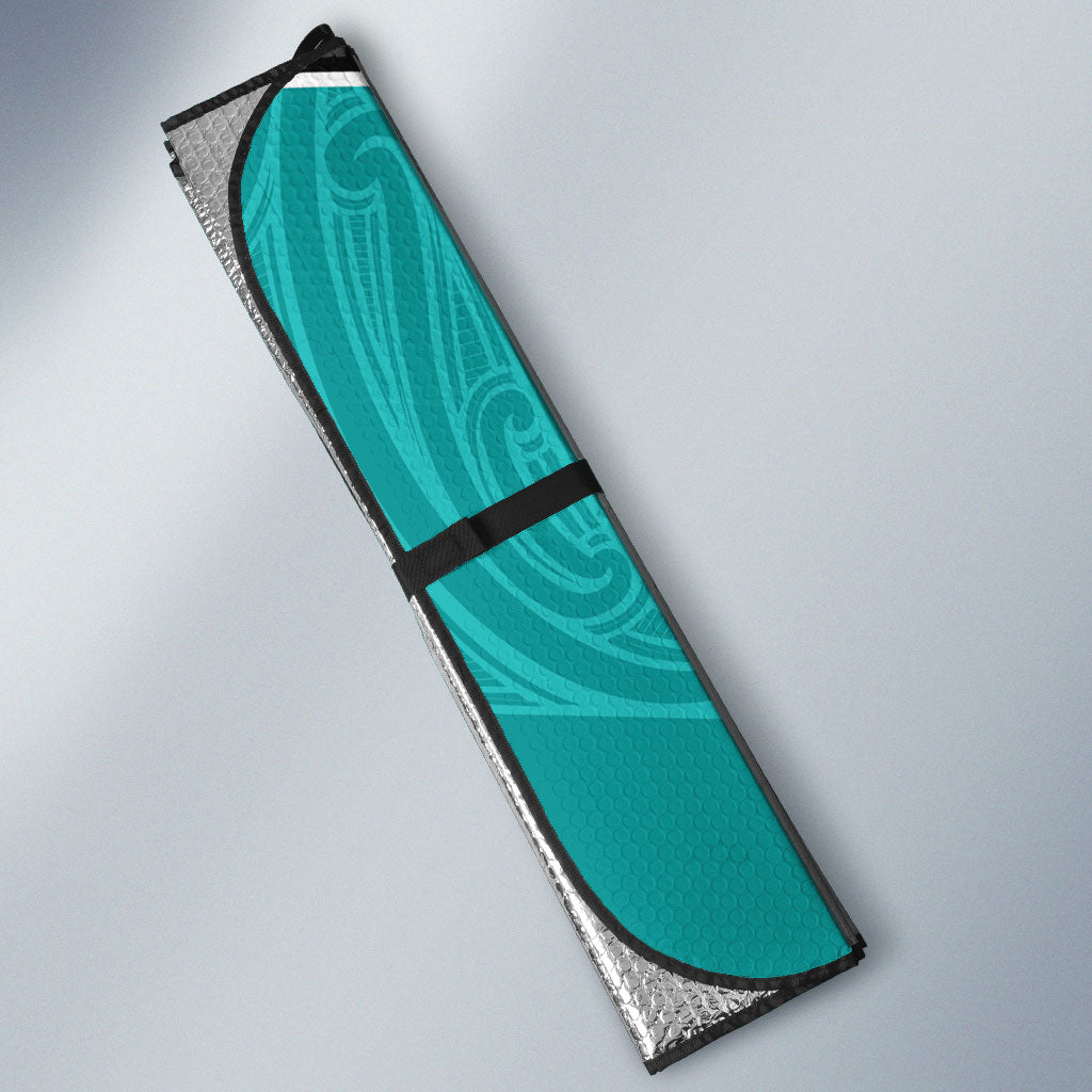 Custom New Zealand Stingray Oztag Auto Sun Shade Tag Rugby Maori Pattern Black Version