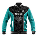 Custom New Zealand Stingray Oztag Baseball Jacket Tag Rugby Maori Pattern Black Version