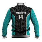 Custom New Zealand Stingray Oztag Baseball Jacket Tag Rugby Maori Pattern Black Version