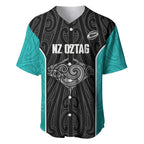 Custom New Zealand Stingray Oztag Baseball Jersey Tag Rugby Maori Pattern Black Version