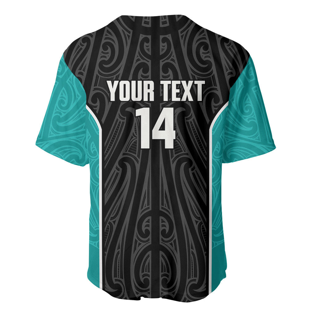 Custom New Zealand Stingray Oztag Baseball Jersey Tag Rugby Maori Pattern Black Version
