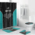 Custom New Zealand Stingray Oztag Bathroom Set Tag Rugby Maori Pattern Black Version