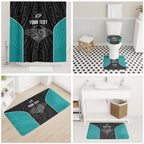 Custom New Zealand Stingray Oztag Bathroom Set Tag Rugby Maori Pattern Black Version