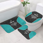 Custom New Zealand Stingray Oztag Bathroom Set Tag Rugby Maori Pattern Black Version