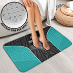 Custom New Zealand Stingray Oztag Bathroom Set Tag Rugby Maori Pattern Black Version