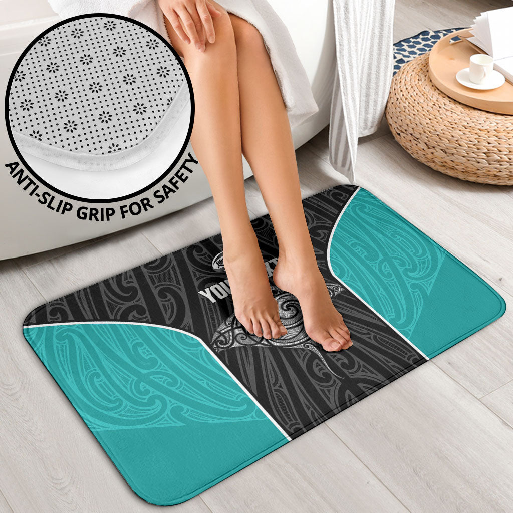Custom New Zealand Stingray Oztag Bathroom Set Tag Rugby Maori Pattern Black Version