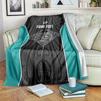 Custom New Zealand Stingray Oztag Blanket Tag Rugby Maori Pattern Black Version