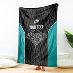 Custom New Zealand Stingray Oztag Blanket Tag Rugby Maori Pattern Black Version