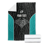Custom New Zealand Stingray Oztag Blanket Tag Rugby Maori Pattern Black Version