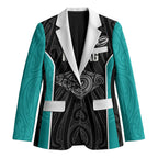 Custom New Zealand Stingray Oztag Blazer Tag Rugby Maori Pattern Black Version