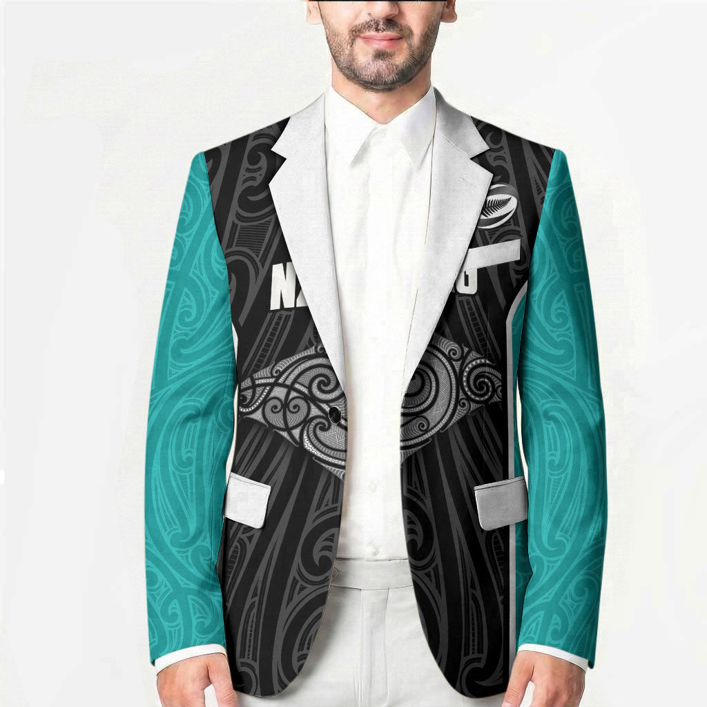 Custom New Zealand Stingray Oztag Blazer Tag Rugby Maori Pattern Black Version
