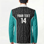 Custom New Zealand Stingray Oztag Blazer Tag Rugby Maori Pattern Black Version