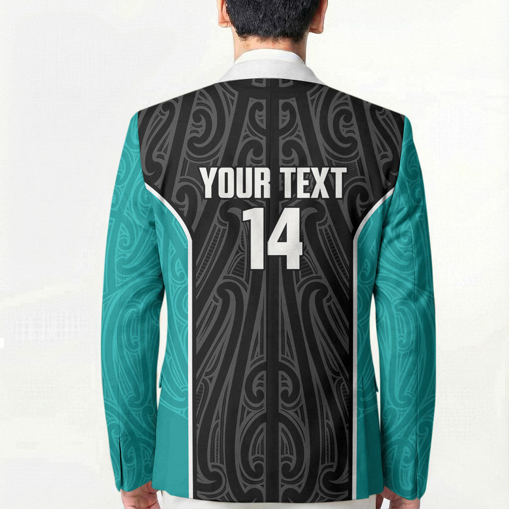 Custom New Zealand Stingray Oztag Blazer Tag Rugby Maori Pattern Black Version