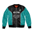 Custom New Zealand Stingray Oztag Bomber Jacket Tag Rugby Maori Pattern Black Version