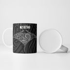 Custom New Zealand Stingray Oztag Ceramic Mug Tag Rugby Maori Pattern Black Version