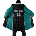 Custom New Zealand Stingray Oztag Cloak Tag Rugby Maori Pattern Black Version
