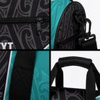 Custom New Zealand Stingray Oztag Duffle Bag Tag Rugby Maori Pattern Black Version