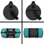 Custom New Zealand Stingray Oztag Duffle Bag Tag Rugby Maori Pattern Black Version
