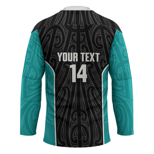 Custom New Zealand Stingray Oztag Hockey Jersey Tag Rugby Maori Pattern Black Version