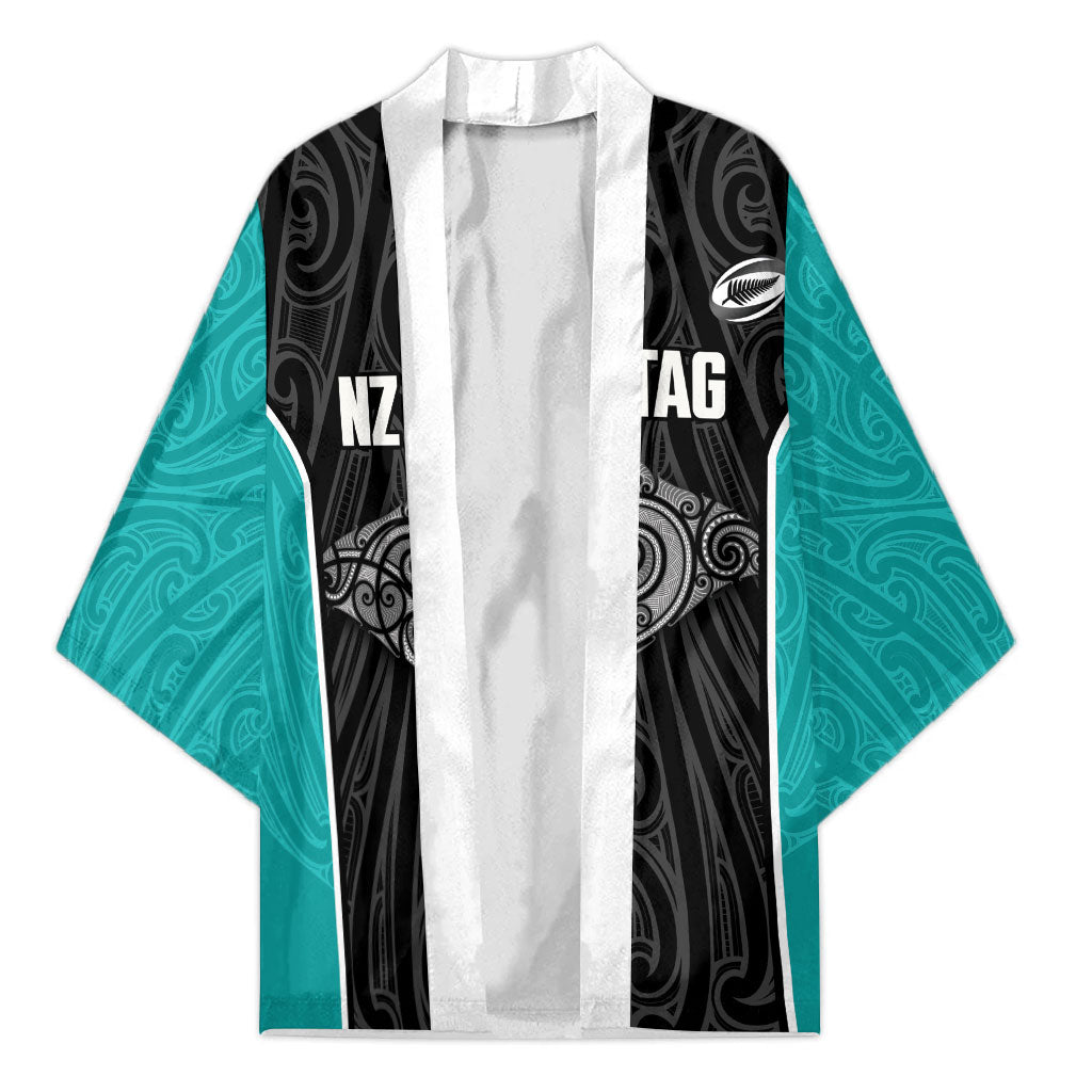 Custom New Zealand Stingray Oztag Kimono Tag Rugby Maori Pattern Black Version